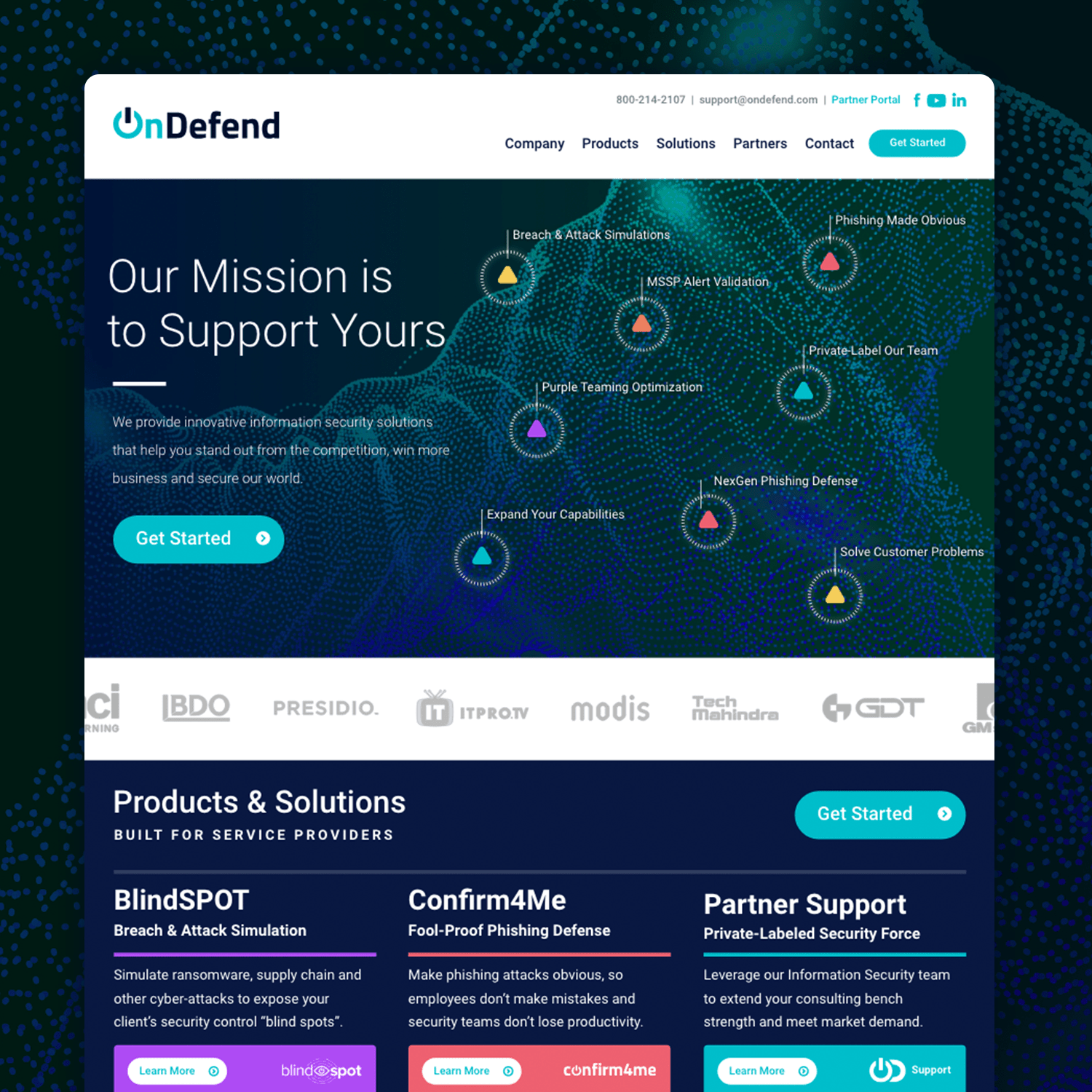 Cybersecurity Homepage User Interface Web Design