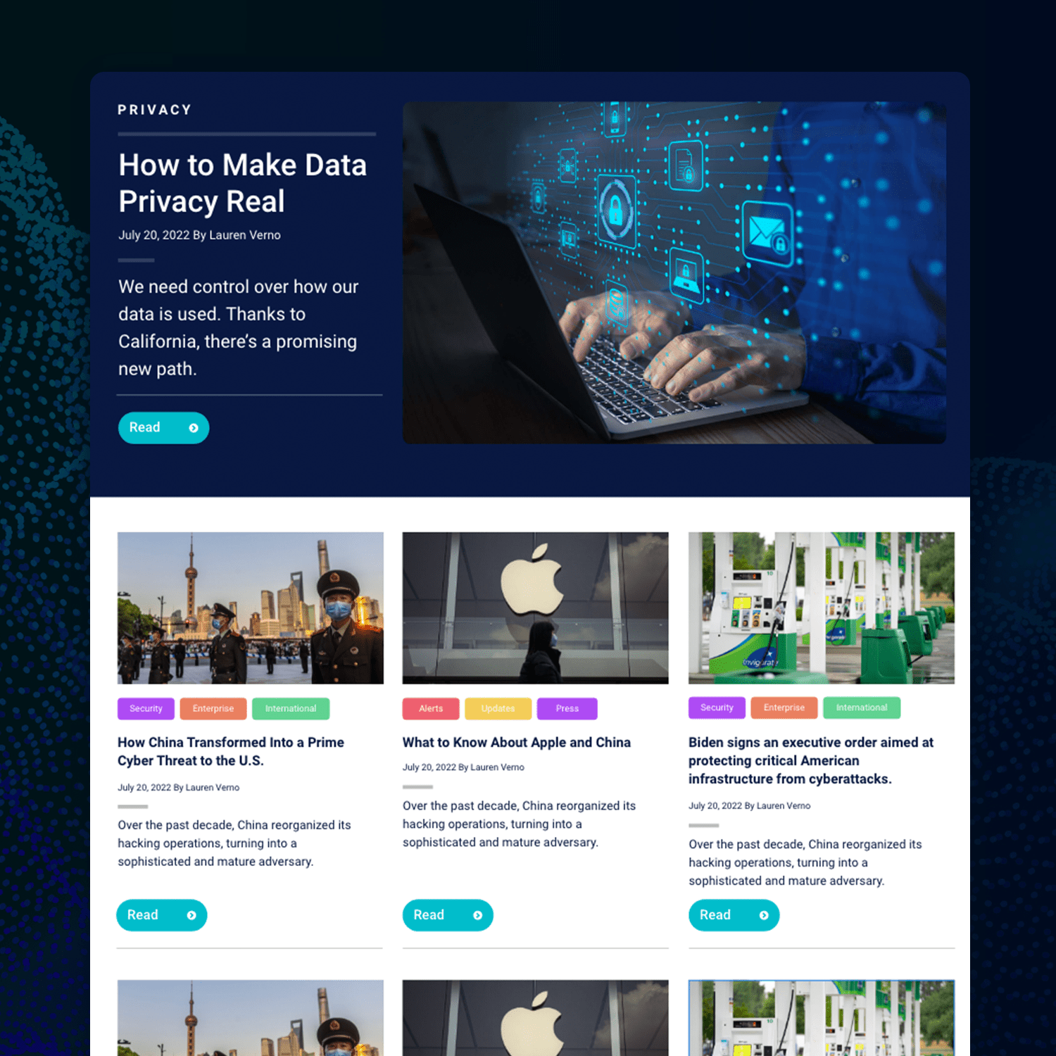 Blog Website Design for Cyber Security