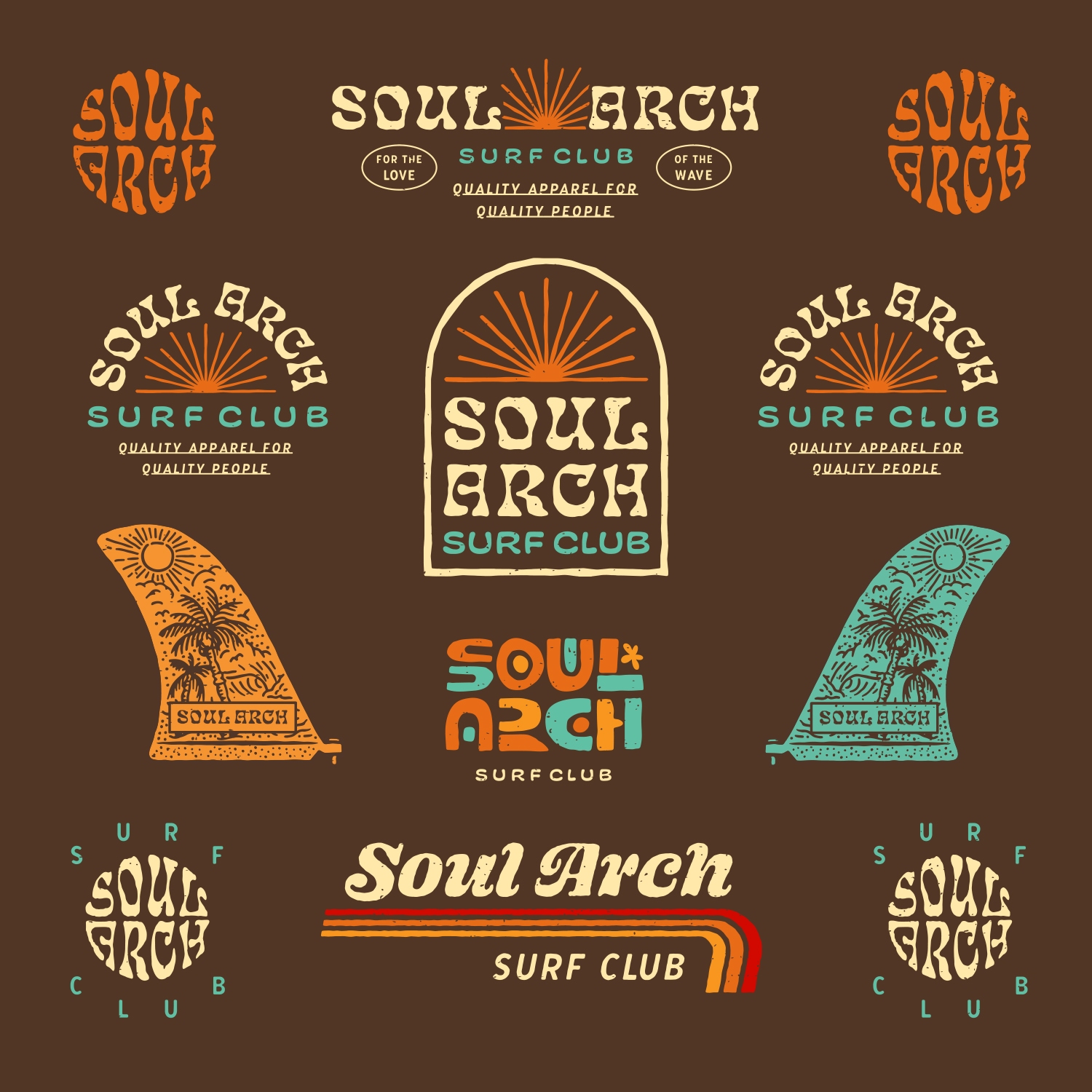 Soul Arch Surf Club logo design process