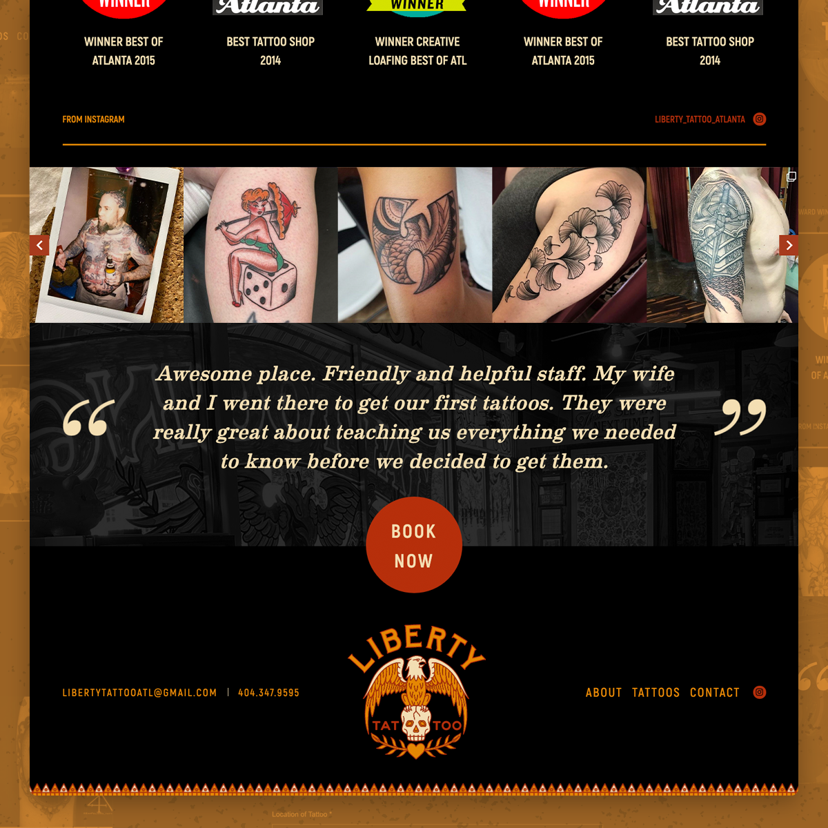 Website Design and Development for Liberty Tattoo